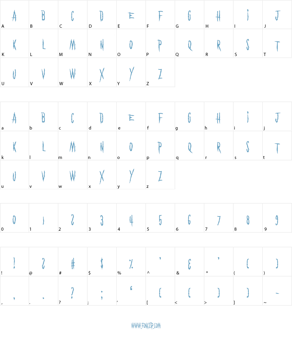 Eyes Wide Suicide Font Character
